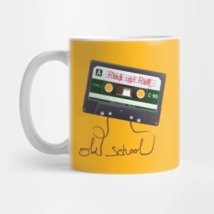 tape cassette design, old school rock and roll Mug